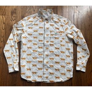 Emerson Fry India Collection Leopard Shirt Womens Sz Small Long Sleeve Button Up